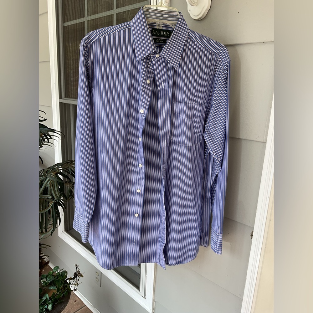LRL Ralph Lauren Shirt Mens 15.5 32/33 Button Striped Long Sleeve Slim Fit EUC
